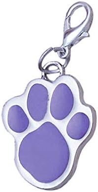Kalaokei Charm Pet Accessories Dog Puppy Cat Paw Style Anti-Lost ID Name Tags Collar Pendant Purple