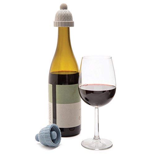 Beanie Cap Decorative Silicone Bottle Stopper in a gift box, Set of Two, Novelty Cork Replacement, Beverage and wine Keeper, champagne bottle stoppers by Monkey Business (See Color Options) - Thumbnail 5