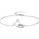 Generic 925 Sterling Silver Interlocking Circles Bracelet For Women, Double Circle Simple Circle Bracelet, Rings Linked Bracelets, Circles Interlocking Bracelet