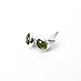 Kathy Bankston Handmade 6mm Vesuvianite Stud Earrings for Women and Girls, Round Bezel 925 Sterling Silver