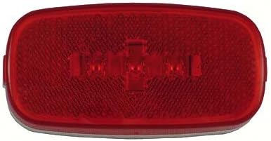 Jammy, Inc. 4"x2" Red Lens Red LED, 3-diode Clearance/Marker Snap Cap Reflectorized RV/Camper/Trailer Light J-625-R