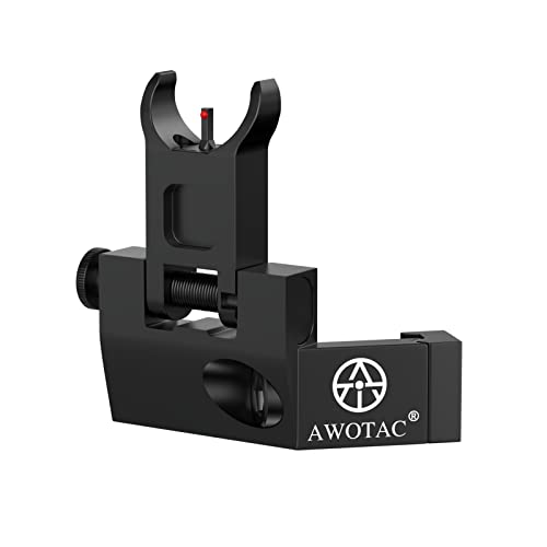 AWOTAC Fiber Optics 45 Degree Offset Flip Up Iron Sights with Red and