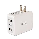 epxid Chargeport 2C 5v/27w 3 USB Ports Type C Wall Charger Adaptor for Nexus 6p, Google Chromebook Pixel, Nokia N1, Pixel C, Other Devices with USB Type C (White)