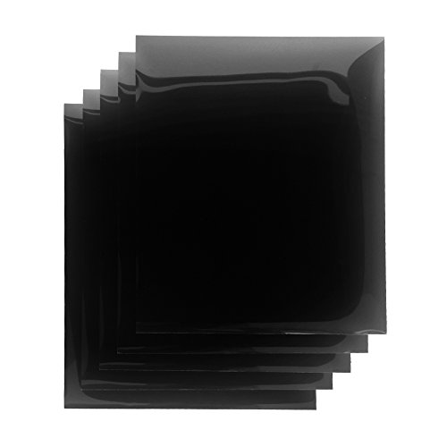 TECKWRAP Iron on Black Heat Transfer Vinyl for T-shirts 5 Sheets 12"x 10" ( 25 x 30 cm)