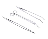 Umiwe Stainless Steel Aquarium Plant Trimming Tools Aquascaping Tweezers Scissors Kit for Fish Tank Plants