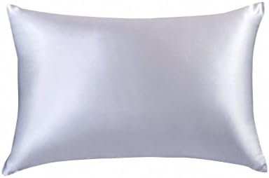 Soft Silker Silk Pillowcase Both Side 100% 19MM Natural Mulberry Charmeuse for Hair &amp; Facial Beauty with Hidden Zipper (King, Light Grey One Side 19mm)
