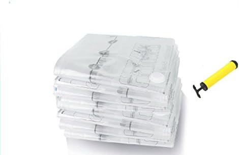 storage bags space saver Vacuum Storage bag large for blankets mattresses clothing Family Use PA+ PE Composite Jumbo Pack of 6 Bags with a Hand-pump