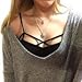 Mixmax Women Strappy Crop Tank Tops Bustier Cutout Padded Bra Cami (Black4)