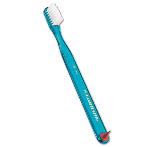 Sunstar GUM 407 Classic Toothbrush with Gum Stimulator, Small Head, Soft Bristles - Pack of 3