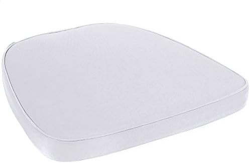 Chair Pad | Seat Padded Cushion with a Polycore Thread Soft Fabric with Straps and Removable Zippered Cover by Prime Products (Silver)