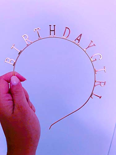 Elehere Birthday Girl Tiara Headband Rose Gold Headpiece Girls Party Hair Accessories 0.6\