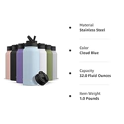 JoyJolt Triple Insulated Water Bottle with Straw