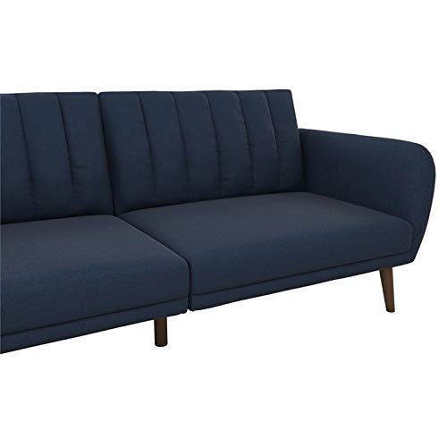 Novogratz Brittany Sofa Futon, Premium Linen Upholstery and Wooden Legs