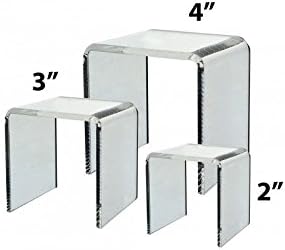 Premium Clear Acrylic Riser Sets Select The Display Risers Set tha Fits your needs (1, Set of Three 2" 3" &amp; 4")