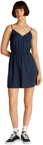 Tommy Jeans Tjw Essential Strap Dress Ext Dw0Dw20613, Abito Svasato, Donna, Blu (Dark Night Navy), XS