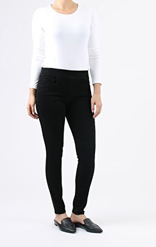 Indigo Society Women's Petite Classic Skinny Mid Rise Pull On Jean 2P Black