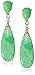 Amazon Collection 14k Yellow Gold Green Jade Teardrop Earrings