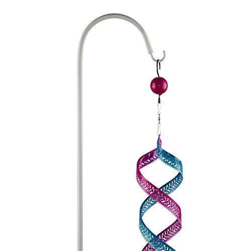 Alpine Corporation Metal Swirl Wind Spinner with Shepherd's Hook Blue