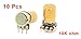 Uxcell a13060500ux0042 3 Pins Split Shaft Rotary Linear Taper Potentiometers with Knob, 10 Kohm, 10 Piece, 6 mm