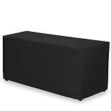 Gee Di Moda Fitted Tablecloth - 72 x 30 Inch - Black Fitted Rectangle Table Cloth for 6 Foot Table in Washable Polyester - Great for Buffet Table, Parties, Holiday Dinner, Wedding & Trade Show