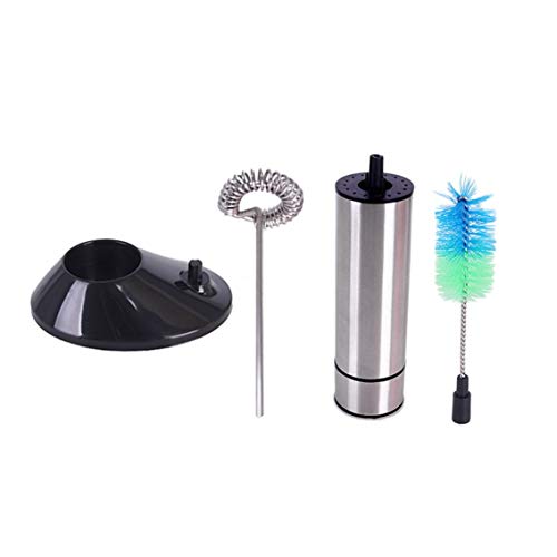 Click Here to See More Images Mazur Electric Coffee Milk Drink Whisk Mixer Frother Foamer Gadget Tools Hand Held Battery Operated Stirrer For Hot Chocolate Latte(Color:Black & Silver)