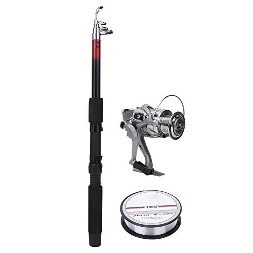 Alomejor Fishing Rod Ultralight Casting Hard Telescopic Spinning Fishing Pole and Reel Combo Fishing Gear with Line (1.65M)