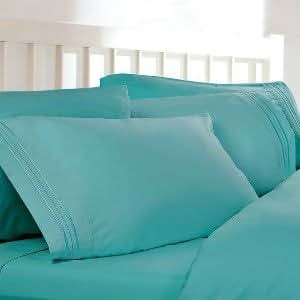 Amazon.com: Queen Sheets, Color: Teal Blue, 1800 Thread
