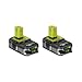Ryobi P107 One+ 18 Volt Compact Lithium Ion 1.5 Ah Battery Multi Pack (2 Batteries) primary