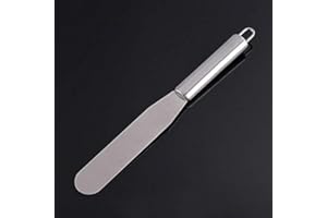 XHHOME Stainless Steel Butter Cake Cream Blade Spatula Straight Bend Icing Frosting Spreader Fondant Pastry Tool (6", Straigh