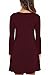 Women's Casual Plain Simple T-Shirt Loose Pocket Dress with Pockets Wine Red Large