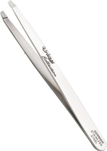 Unique Edge Professional Slim Body Slanted Tweezer 3.5" German Stainless Steel