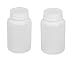 uxcell® 2 Pcs Laboratory Double Cap Leakproof Plastic Widemouth Bottle White 100mL