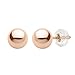 PARIKHS Rose Gold Ball Earrings High Polished 3MM 14k with Silicone Protected Gold Pushbacks