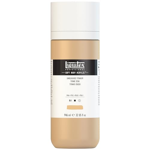 Liquitex 1946434 Professional Acrylic Paint Soft Body - Artist Paint in Creamy Opaque Consistency, High Pigmentation, Non-fading and Ageing-Resistant, 946 ml Bottle, Unbleached Titanium