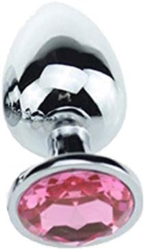 EWZSD A'nal Beads Crystal Jewelry Heart B-Ü'T'TPlug Stimulator Sex Tshirt Toys Stainless Steel A'nal Plug,Pink