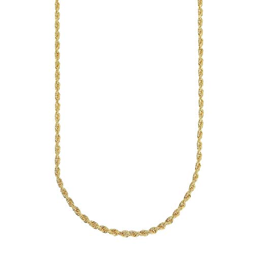 Verona Jewelers Cadena trenzada de acero inoxidable chapado en oro de 2-4 mm con corte de diamante estilo trenzado