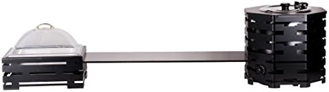 PrestoWare, Octagon Buffet Riser with Adaptor for Soup Kettle and Black Powder Coated Steel Base for Half-Size Steam Pan, Multi-Level Food Serving Display Stands with Rectangular Display Surface Set