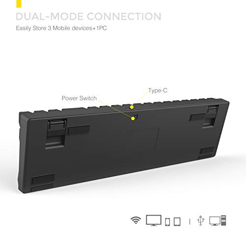 DREVO Calibur Teclado mecánico Inalámbrico Bluetooth 4.0 71 teclas retroiluminado RGB US Layout (Switch Rojo, Negro) - Imagen 4