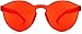 WearMe Pro - Colorful Transparent Round Super Retro Sunglasses (Red, 58)