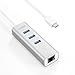 Anker 3-Port USB-C to USB 3.0 Aluminum Portable Data Hub, with 10 Mpbs, 100 Mbps, 1000 Mbps, or 1 Gigabit Network Adapter with Ethernet Port, for MacBook Pro 2016, ChromeBook, XPS and More