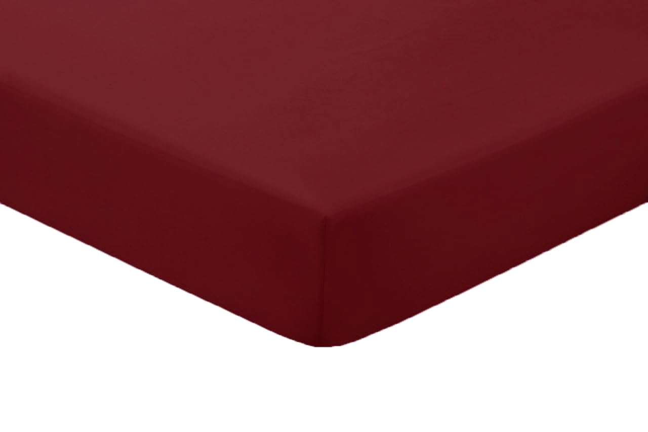 Amigozone Extra Deep 16"(40cm) Non Iron Percale Pollycotton Fitted Sheets (Double, Wine) โ image 1