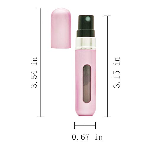 New Upgrade Travel Perfume Atomizer Refillable,GOLF 5ML Portable Mini Easy Refillable Perfume Atomizer Empty Spray Bottle for Men and Women,Scent Pump Case (Pink)