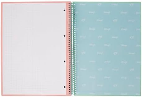 - A4 Green Notebook - 240 páginas de grelha microperfurada - capa dura extra - moldura em espiral - inclui autocolantes