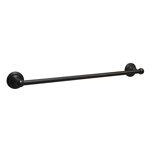 MODONA Four Piece Bathroom Accessories Set, Includes 24" Towel Bar, Robe Hook, Towel Ring, and Toilet Paper Holder - Rubbed Bronze - Viola Series - 5 Year Warrantee