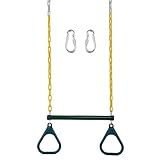 Heavy Duty Trapeze Swing Bar with 2 Rings-Long 48