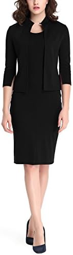 GARMOY Women's Vintage 2 Pieces 3/4 Sleeve Wear to Work Party Bodycon Dress