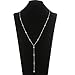 Lariatneck Y Lariat Necklace for Women Long Drop CZ Station Y shape Necklace Chain