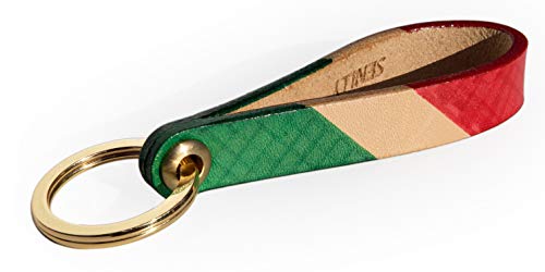 SENLLY Hand-Painted Lanyard Genuine Leather Handmade Man Woman Key Chain Holder With Brass Ring Durable Wristlet Strap for KeyChain, Car keys, Cell Mobile Phone, Charms, Lightweight Items