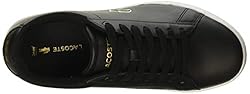 Lacoste Womens Hydez Leather, Black/Gold, 8