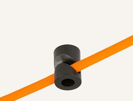 Wand- und Deckenpins - V - Schwarz für Textilkabel. 5 Stück. Made in Italy